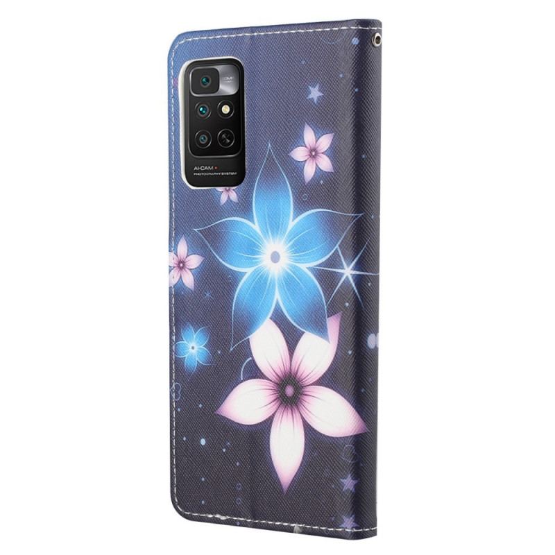 Capa Flip Para Xiaomi Redmi Note 11 / 11S De Cordão Flores De Cinta Lunar