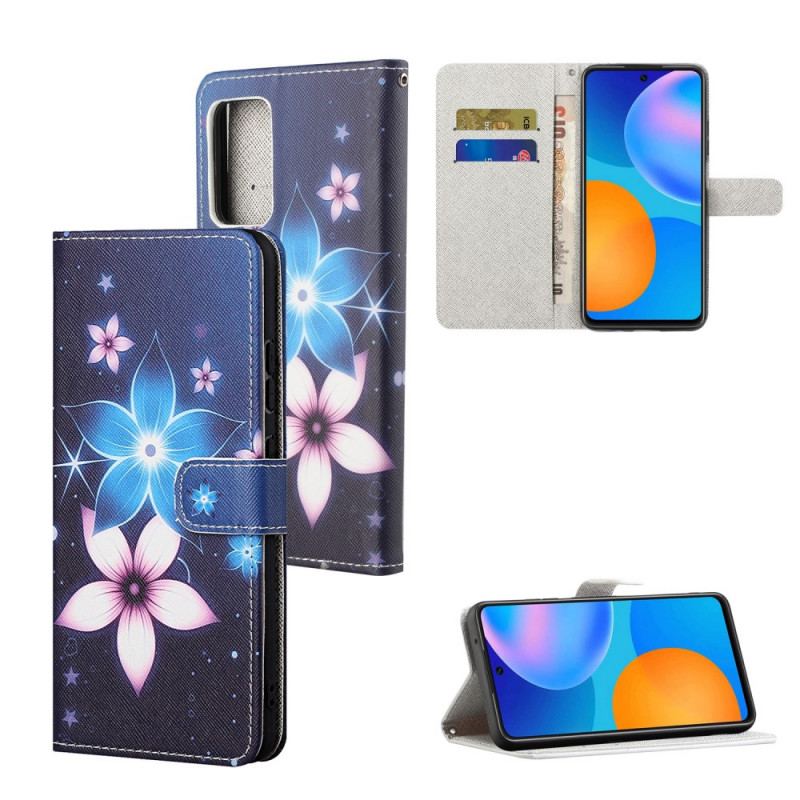 Capa Flip Para Xiaomi Redmi Note 11 / 11S De Cordão Flores De Cinta Lunar