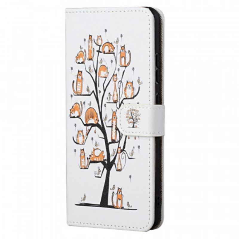 Capa Flip Para Xiaomi Redmi Note 11 / 11S De Cordão Gatos Divertidos Com Alça