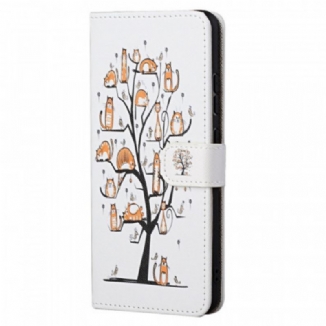 Capa Flip Para Xiaomi Redmi Note 11 / 11S De Cordão Gatos Divertidos Com Alça