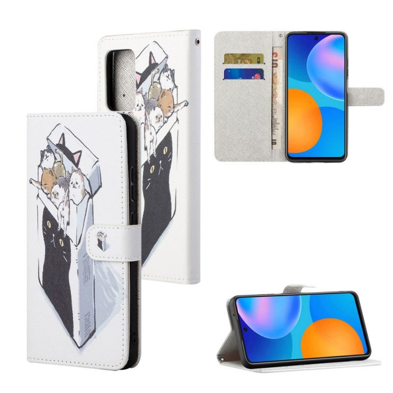 Capa Flip Para Xiaomi Redmi Note 11 / 11S De Cordão Gatos De Entrega Com Tangas