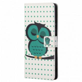 Capa Flip Para Xiaomi Redmi Note 11 / 11S Coruja Adormecida