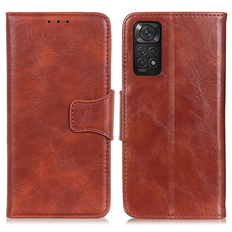 Capa Flip Para Xiaomi Redmi Note 11 / 11S De Couro Aba Magnética De Textura