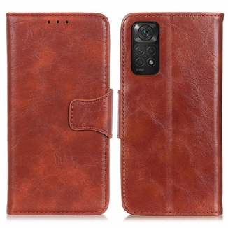 Capa Flip Para Xiaomi Redmi Note 11 / 11S De Couro Aba Magnética De Textura