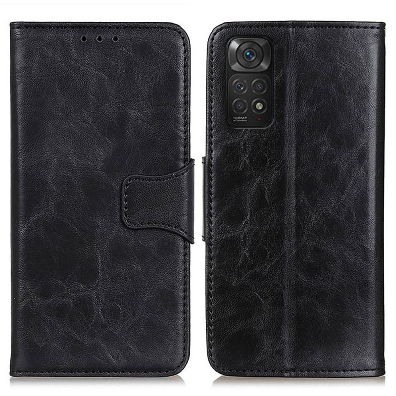 Capa Flip Para Xiaomi Redmi Note 11 / 11S De Couro Aba Magnética De Textura