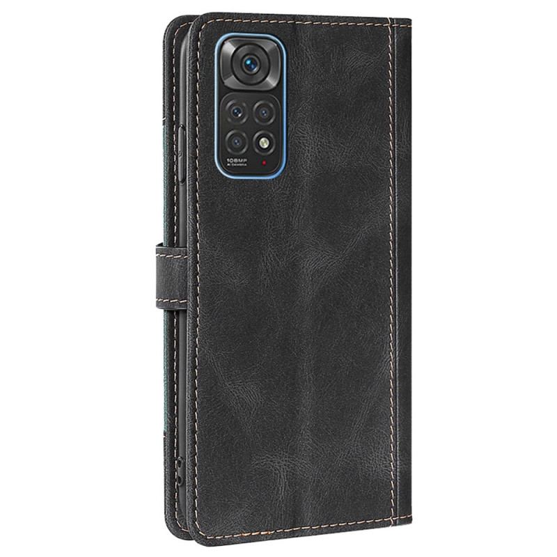 Capa Flip Para Xiaomi Redmi Note 11 / 11S Couro Sintético Bicolor Estiloso