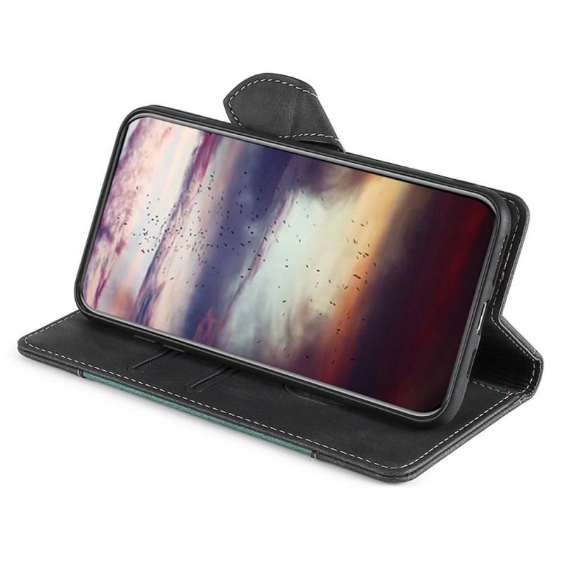 Capa Flip Para Xiaomi Redmi Note 11 / 11S Couro Sintético Bicolor Estiloso