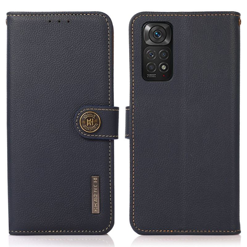 Capa Flip Para Xiaomi Redmi Note 11 / 11S Khazneh Rfid Couro Genuíno