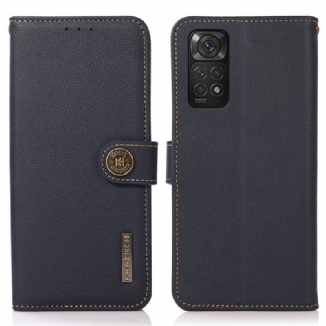 Capa Flip Para Xiaomi Redmi Note 11 / 11S Khazneh Rfid Couro Genuíno