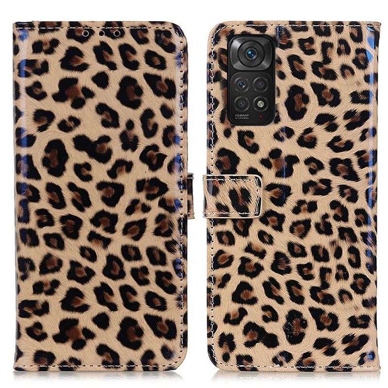 Capa Flip Para Xiaomi Redmi Note 11 / 11S Leopardo Simples