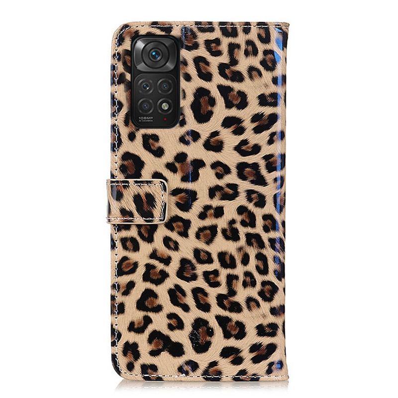 Capa Flip Para Xiaomi Redmi Note 11 / 11S Leopardo Simples