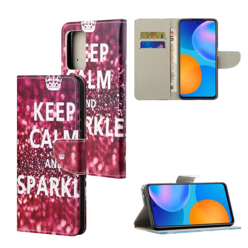 Capa Flip Para Xiaomi Redmi Note 11 / 11S Mantenha A Calma E Brilhe