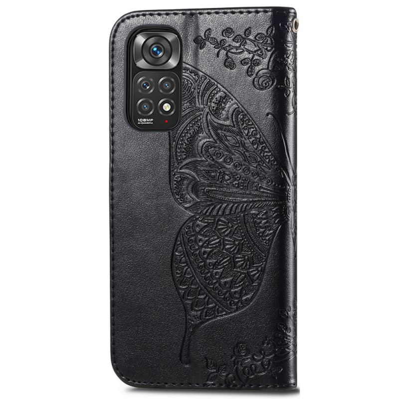 Capa Flip Para Xiaomi Redmi Note 11 / 11S Meia Borboleta