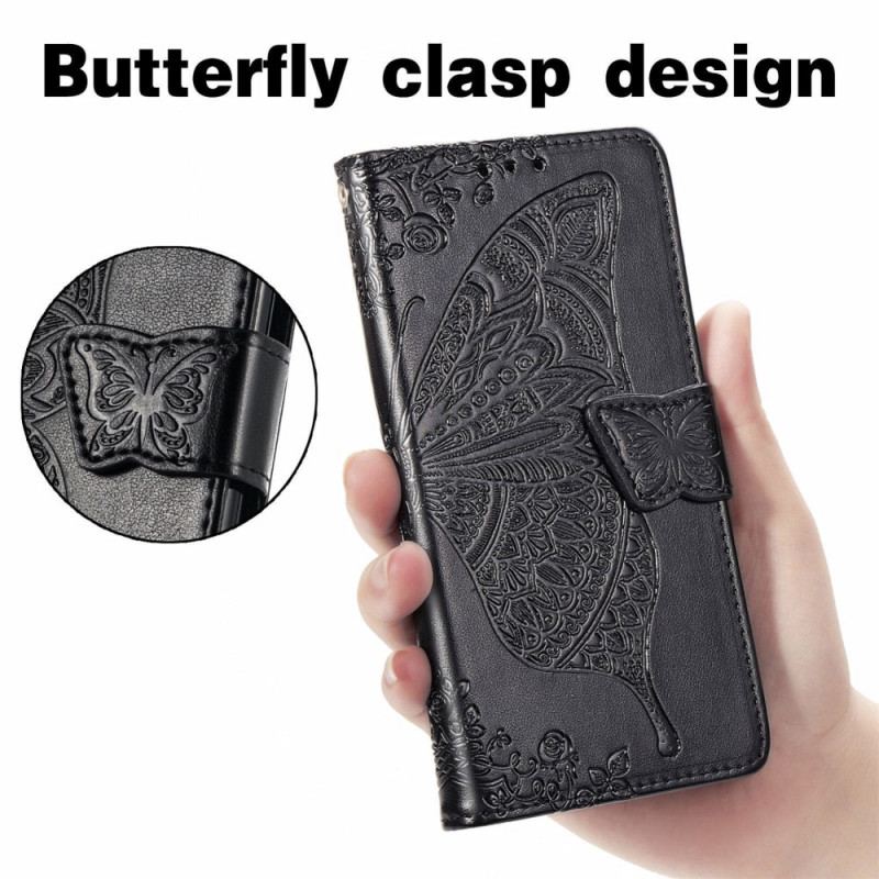 Capa Flip Para Xiaomi Redmi Note 11 / 11S Meia Borboleta