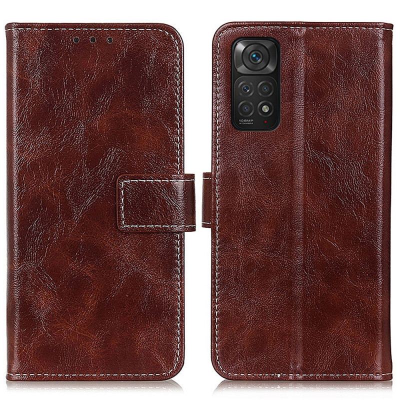 Capa Folio Para Xiaomi Redmi Note 11 / 11S Costuras Brilhantes E Expostas