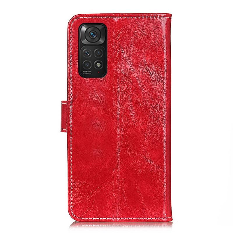 Capa Folio Para Xiaomi Redmi Note 11 / 11S Costuras Brilhantes E Expostas