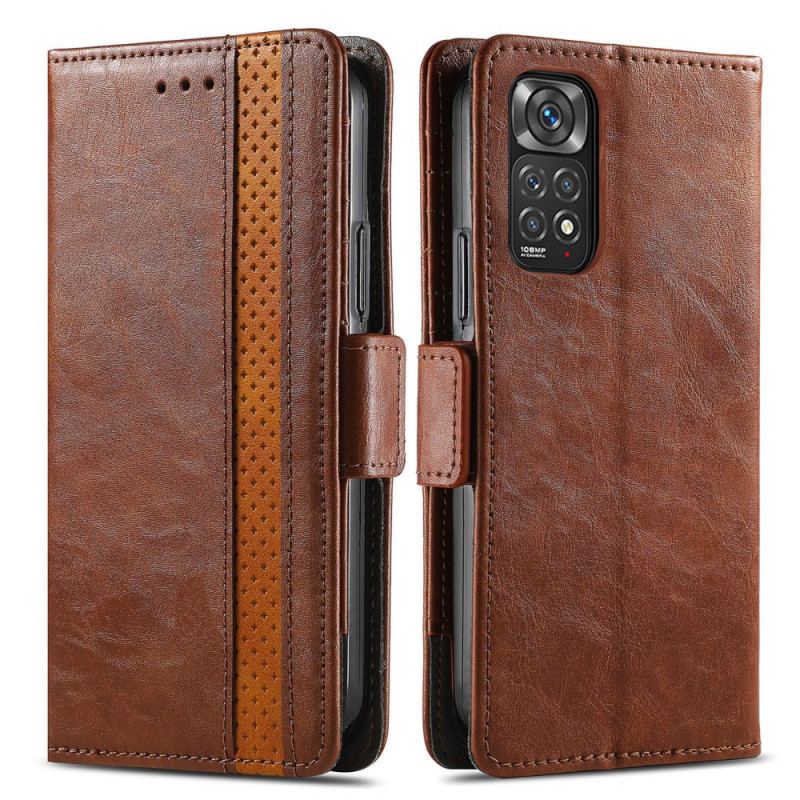 Capa Folio Para Xiaomi Redmi Note 11 / 11S Fecho Duplo Bicolor