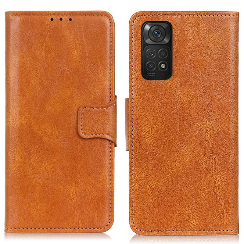 Capa Folio Para Xiaomi Redmi Note 11 / 11S Fecho Reversível Efeito Couro