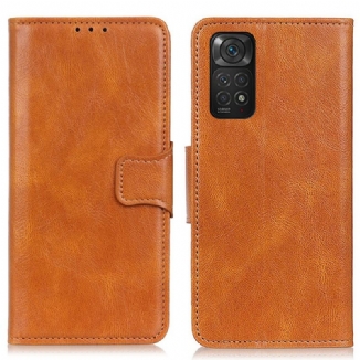 Capa Folio Para Xiaomi Redmi Note 11 / 11S Fecho Reversível Efeito Couro