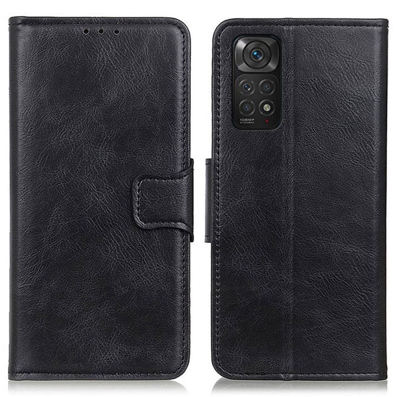 Capa Folio Para Xiaomi Redmi Note 11 / 11S Fecho Reversível Efeito Couro