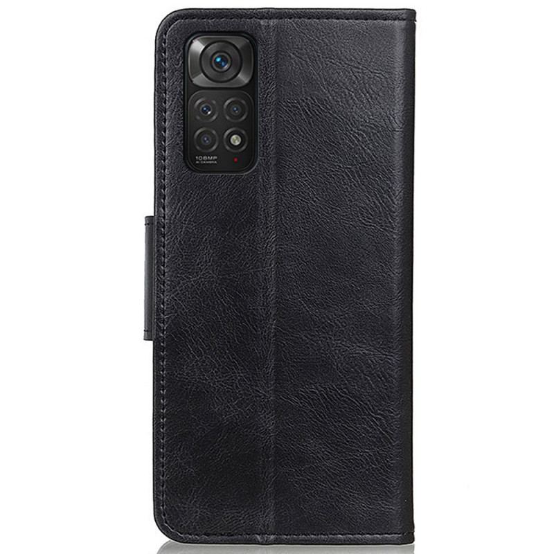 Capa Folio Para Xiaomi Redmi Note 11 / 11S Fecho Reversível Efeito Couro