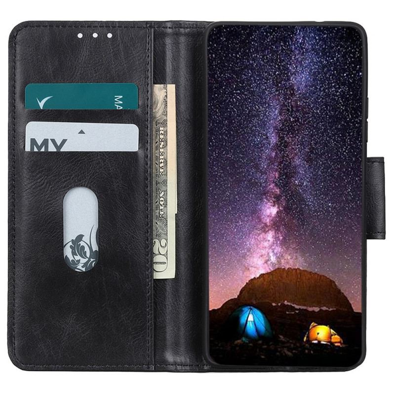 Capa Folio Para Xiaomi Redmi Note 11 / 11S Fecho Reversível Efeito Couro