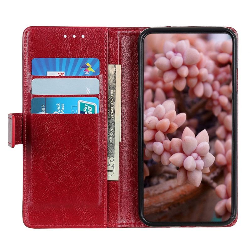 Capa Folio Para Xiaomi Redmi Note 11 / 11S Rebites Vintage Estilo Couro Napa