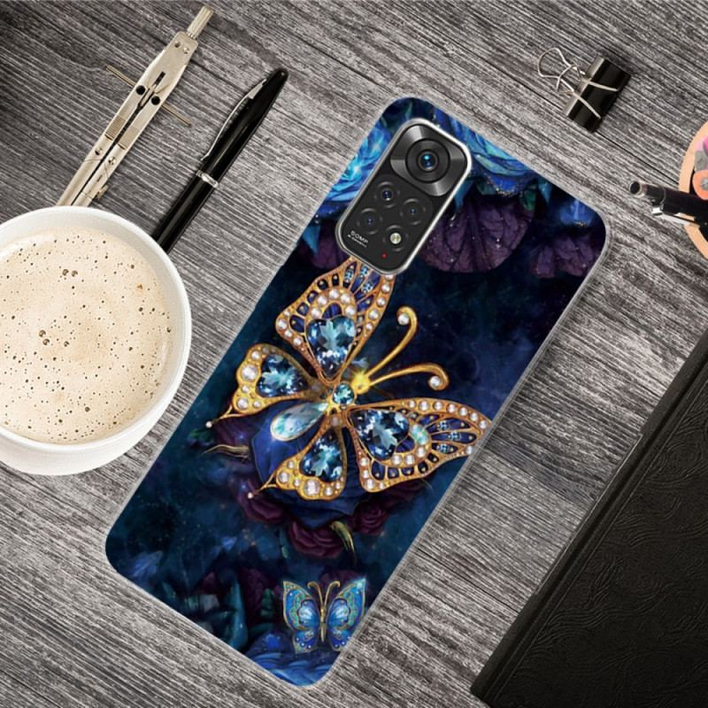 Capa Para Xiaomi Redmi Note 11 / 11S Borboleta Dourada