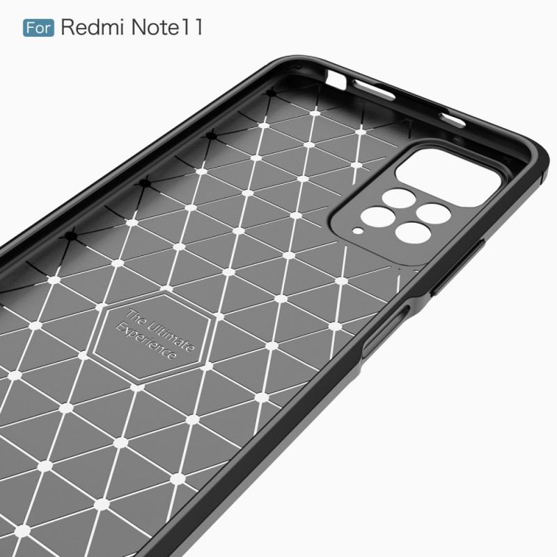 Capa Para Xiaomi Redmi Note 11 / 11S Fibra De Carbono Escovada