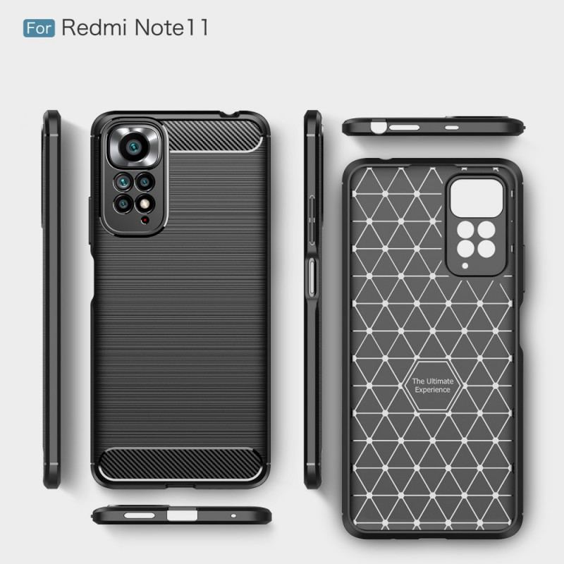 Capa Para Xiaomi Redmi Note 11 / 11S Fibra De Carbono Escovada