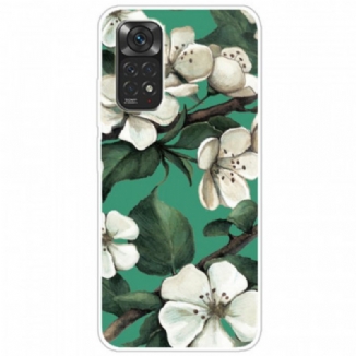 Capa Para Xiaomi Redmi Note 11 / 11S Flores Brancas Pintadas