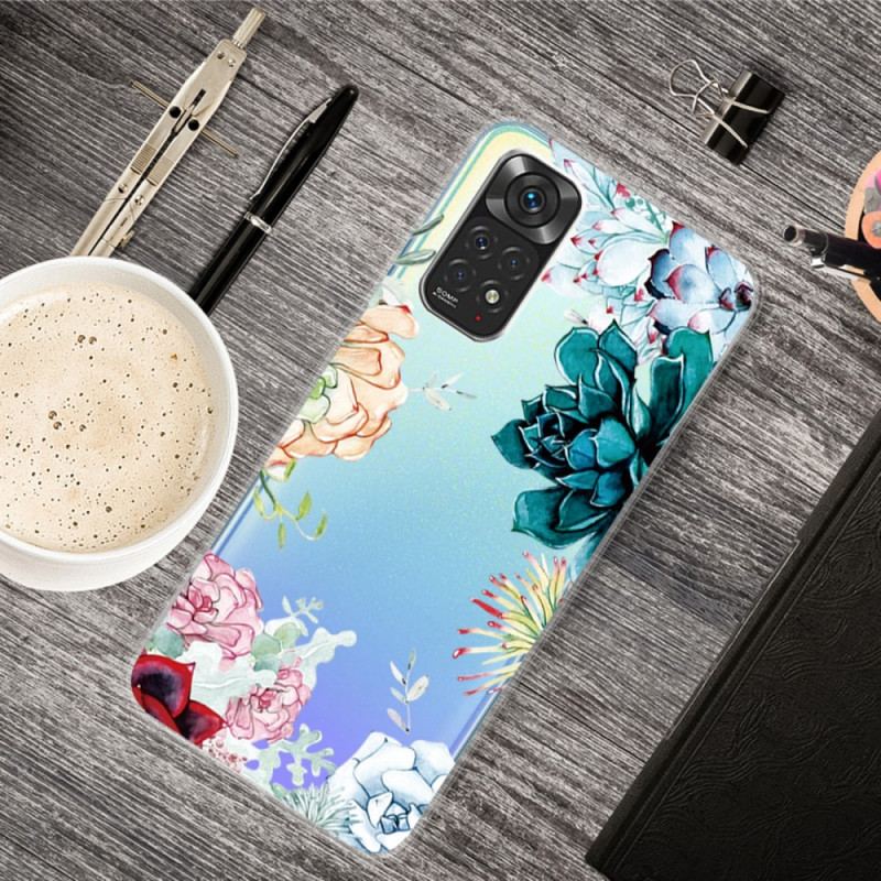 Capa Para Xiaomi Redmi Note 11 / 11S Flores Em Aquarela Sem Costura