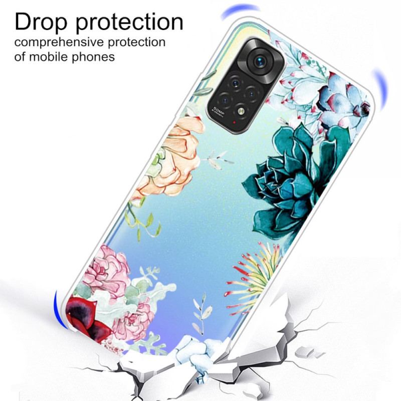 Capa Para Xiaomi Redmi Note 11 / 11S Flores Em Aquarela Sem Costura