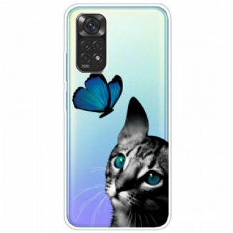 Capa Para Xiaomi Redmi Note 11 / 11S Gato E Borboleta