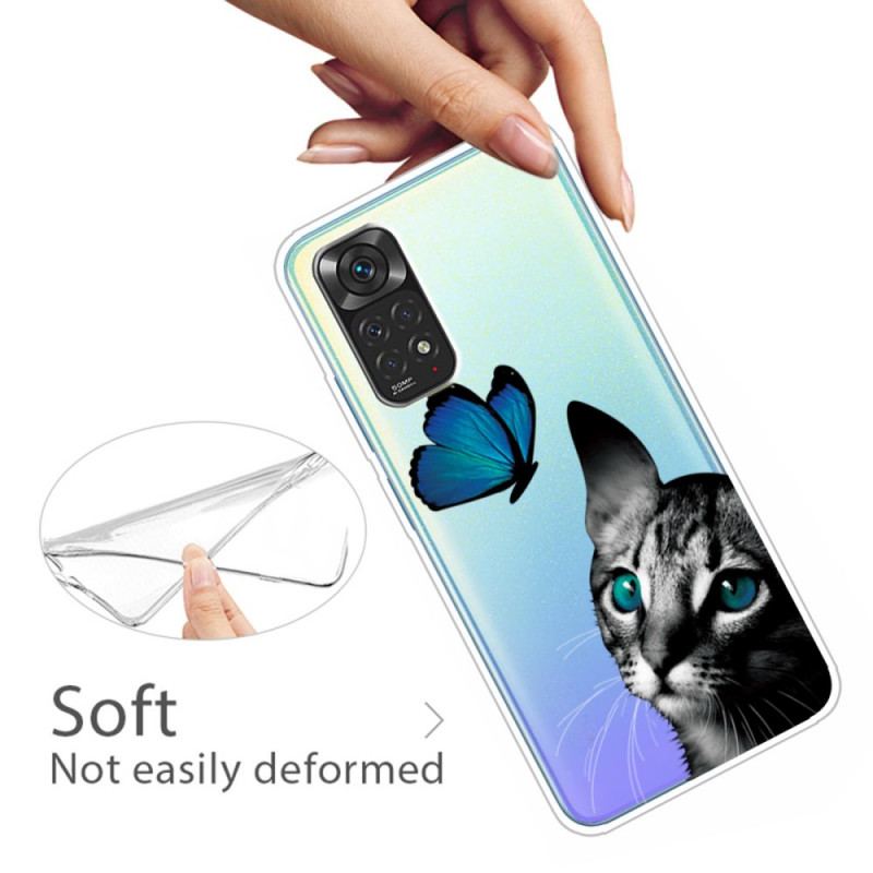 Capa Para Xiaomi Redmi Note 11 / 11S Gato E Borboleta