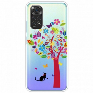 Capa Para Xiaomi Redmi Note 11 / 11S Gato Sob A Árvore Colorida