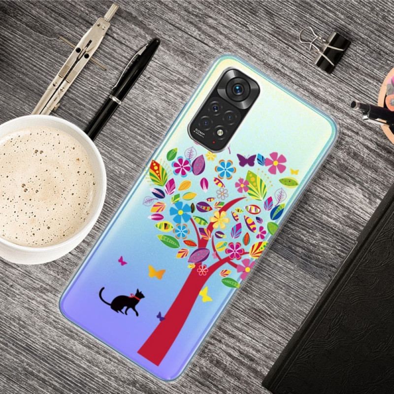 Capa Para Xiaomi Redmi Note 11 / 11S Gato Sob A Árvore Colorida