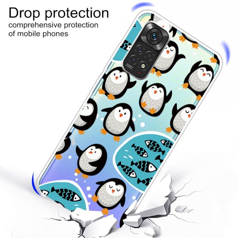 Capa Para Xiaomi Redmi Note 11 / 11S Pinguins E Peixes