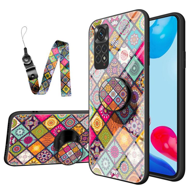 Capa Para Xiaomi Redmi Note 11 / 11S Suporte Magnético Patchwork