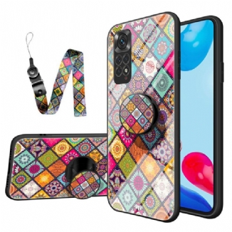 Capa Para Xiaomi Redmi Note 11 / 11S Suporte Magnético Patchwork