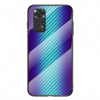 Capa Para Xiaomi Redmi Note 11 / 11S Vidro Temperado De Fibra De Carbono