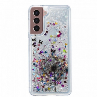 Capa De Celular Para Samsung Galaxy S22 Plus 5G Dente-de-leão Glitter