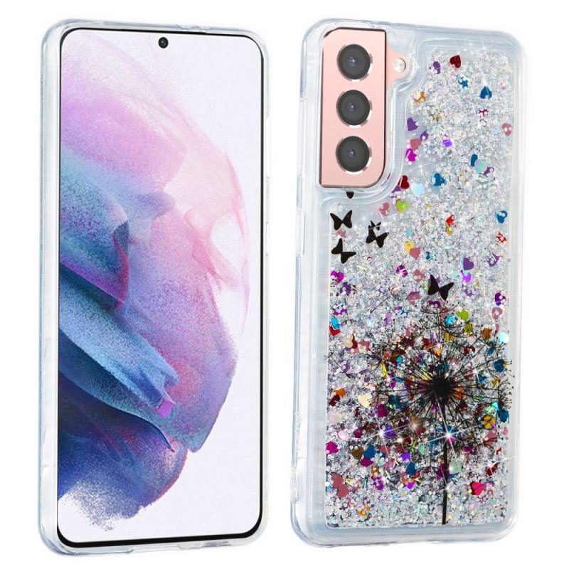 Capa De Celular Para Samsung Galaxy S22 Plus 5G Dente-de-leão Glitter