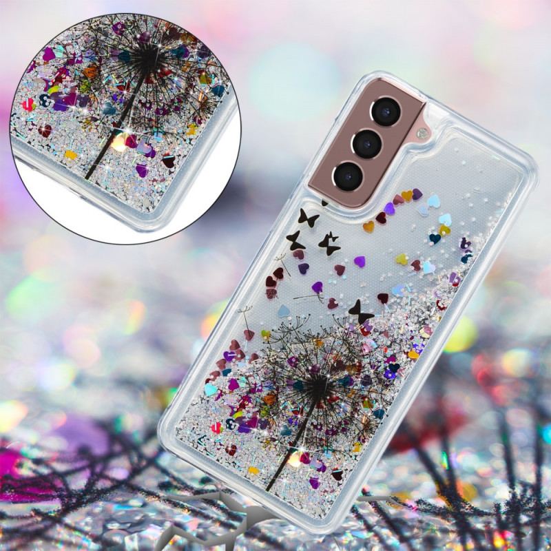 Capa De Celular Para Samsung Galaxy S22 Plus 5G Dente-de-leão Glitter