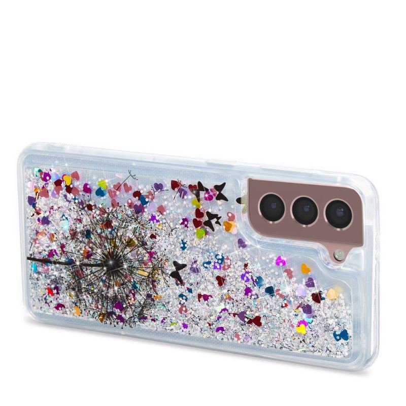 Capa De Celular Para Samsung Galaxy S22 Plus 5G Dente-de-leão Glitter