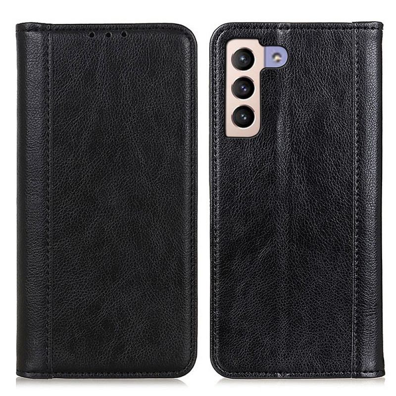 Capa De Celular Para Samsung Galaxy S22 Plus 5G Flip Couro Litchi Elegance Dividido