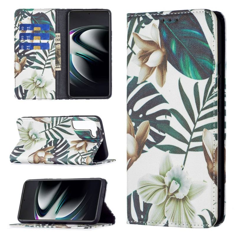 Capa De Celular Para Samsung Galaxy S22 Plus 5G Flip Folhas