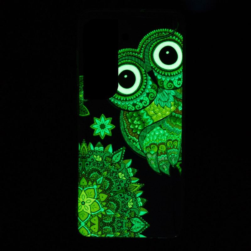 Capa De Celular Para Samsung Galaxy S22 Plus 5G Mandala Coruja Fluorescente