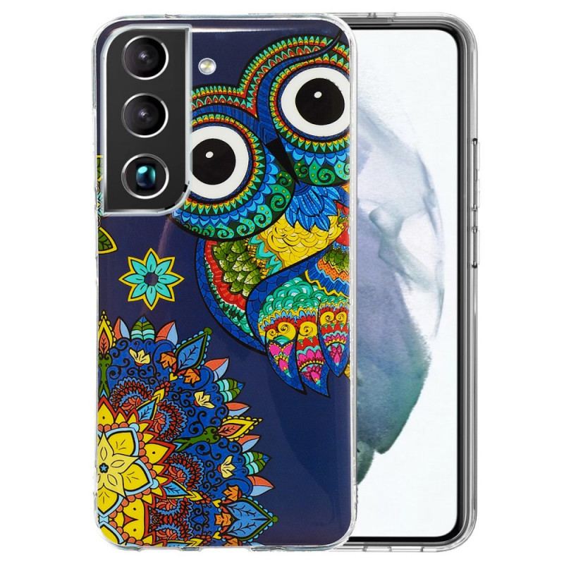 Capa De Celular Para Samsung Galaxy S22 Plus 5G Mandala Coruja Fluorescente