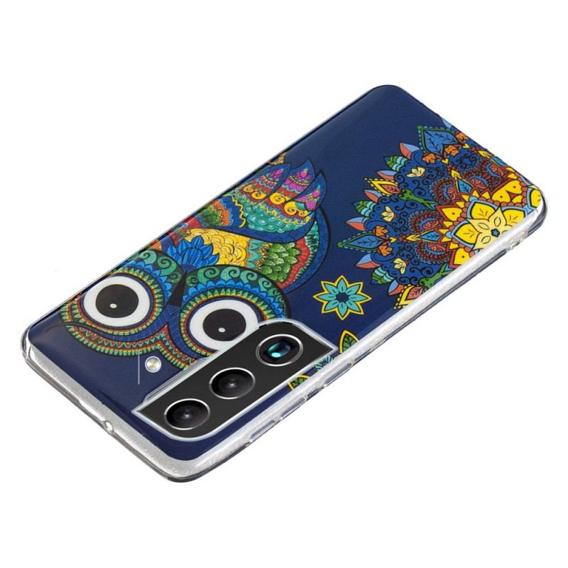 Capa De Celular Para Samsung Galaxy S22 Plus 5G Mandala Coruja Fluorescente